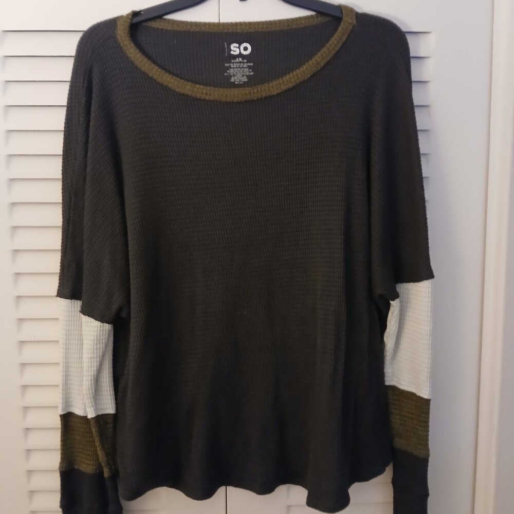 Ladies SONOMA Brand long sleeve waffle knit shirt, Size 2X